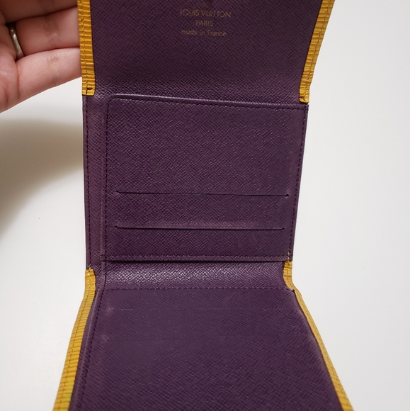 LV LOUIS Vuitton LA KOBE Edition Yellow Purple Epi Leather compact Wallet - Picture 13 of 13